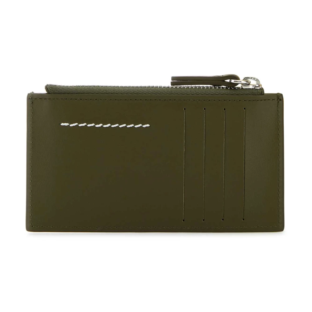 MM6 Maison Margiela Khaki Leren Kaarthouder Portemonnee Green Dames
