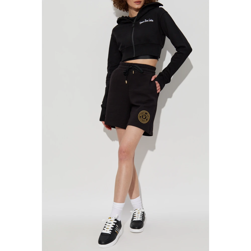 Versace Jeans Couture Korte hoodie Black Dames