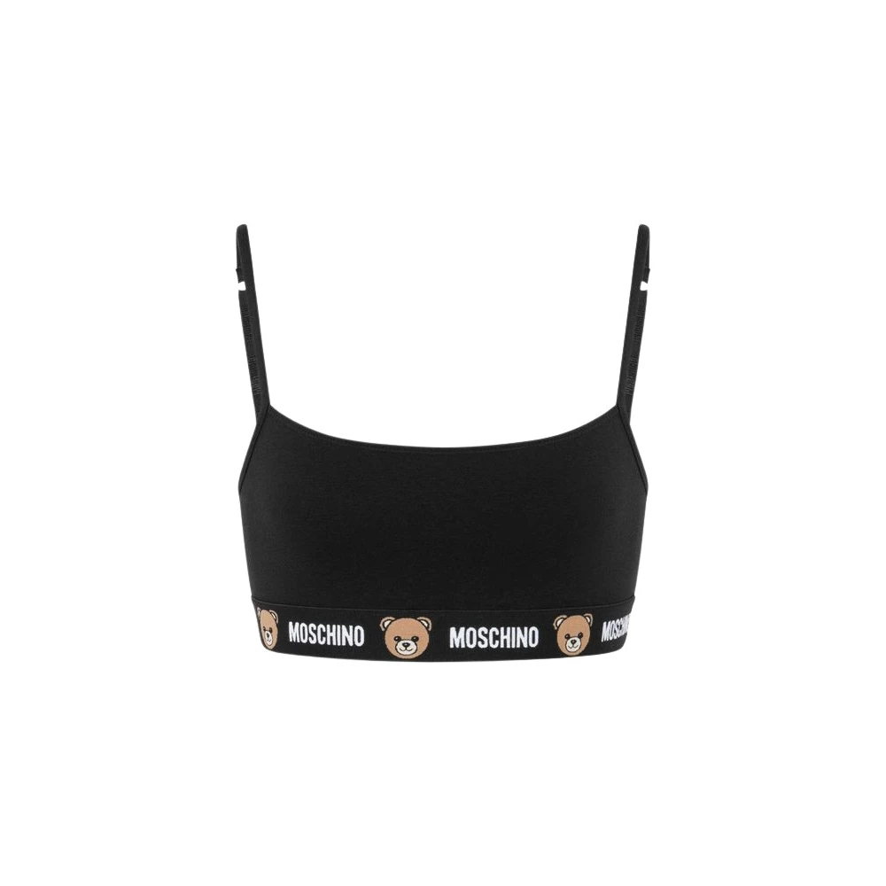Moschino Women's Black Teddy Bear Stretch Cotton Jersey Bra
