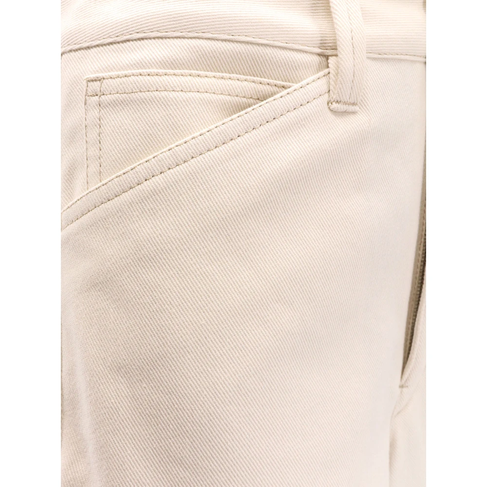 Lemaire Hoge Taille Gedraaide Katoenen Broek White Dames