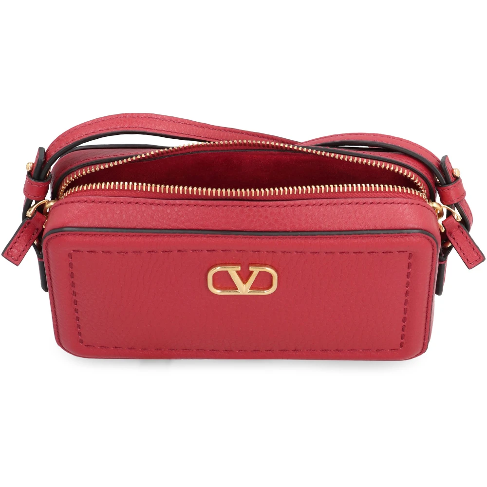 Valentino Leren Mini Schoudertas Red Dames