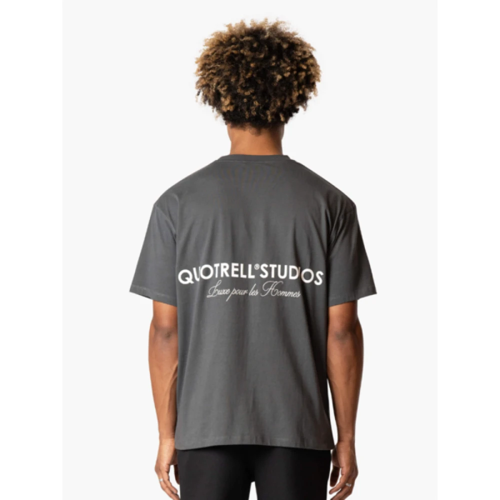 Quotrell Heren Grijs T-shirt Trendy Backprint Gray Heren