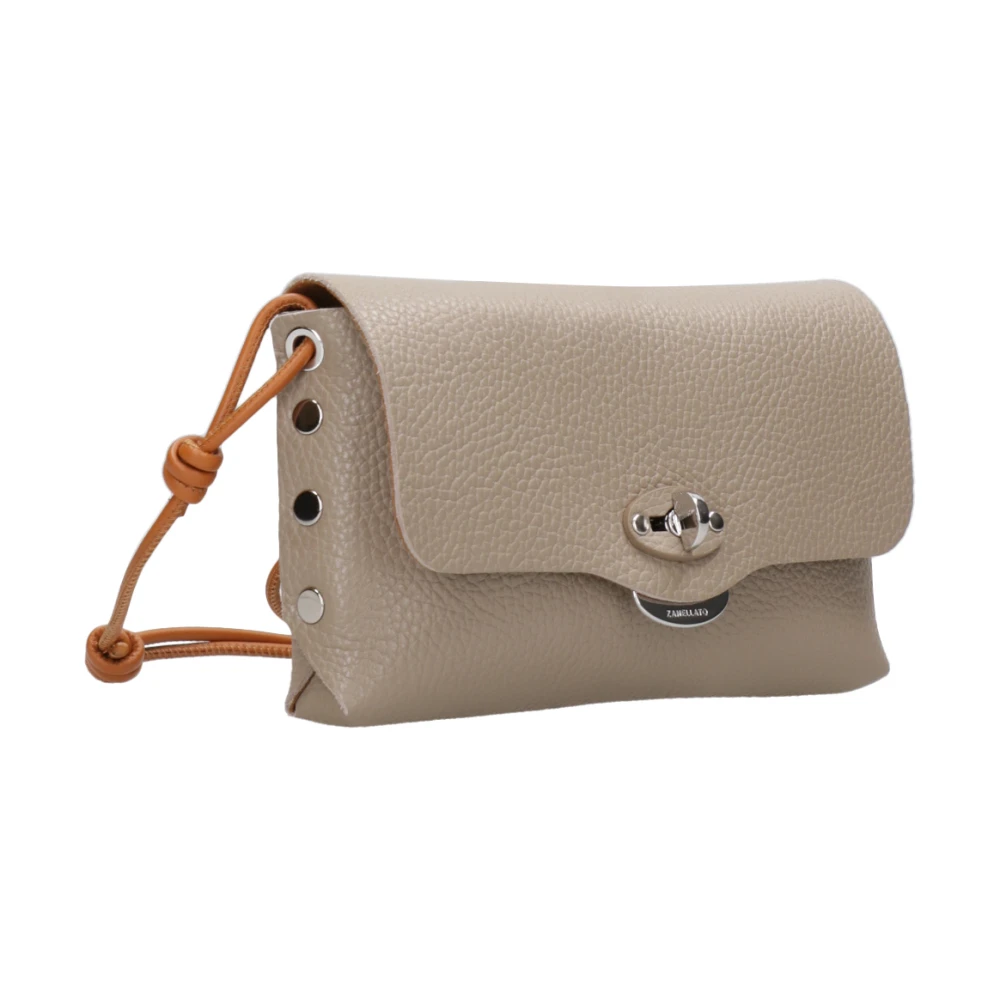 Zanellato Hammer Leren Schoudertas met Twist-Lock Gray Dames
