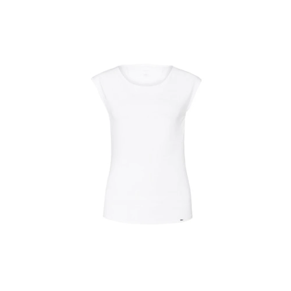 Marc Cain Women's White Basic Wideeckline Shirt - T-Shirts - L - Tops