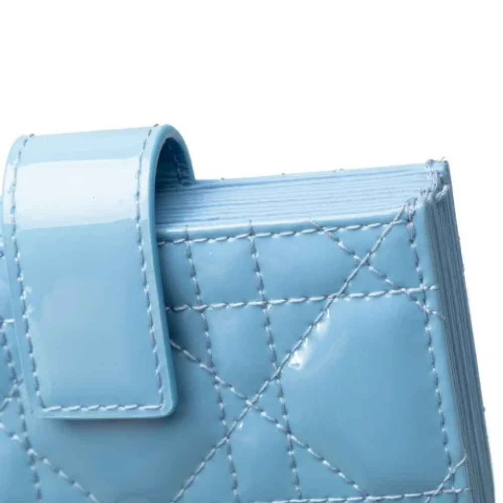 Dior Vintage Pre-owned Leather wallets Blue Dames