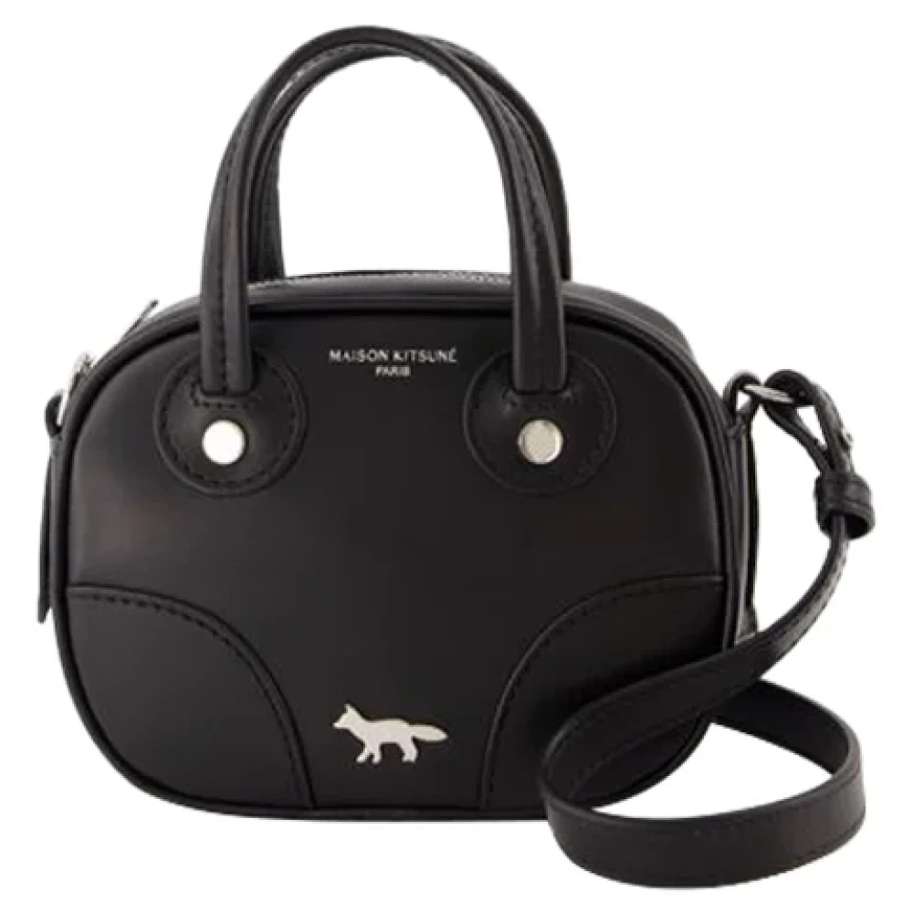 Maison Kitsuné Leather handbags Black Dames