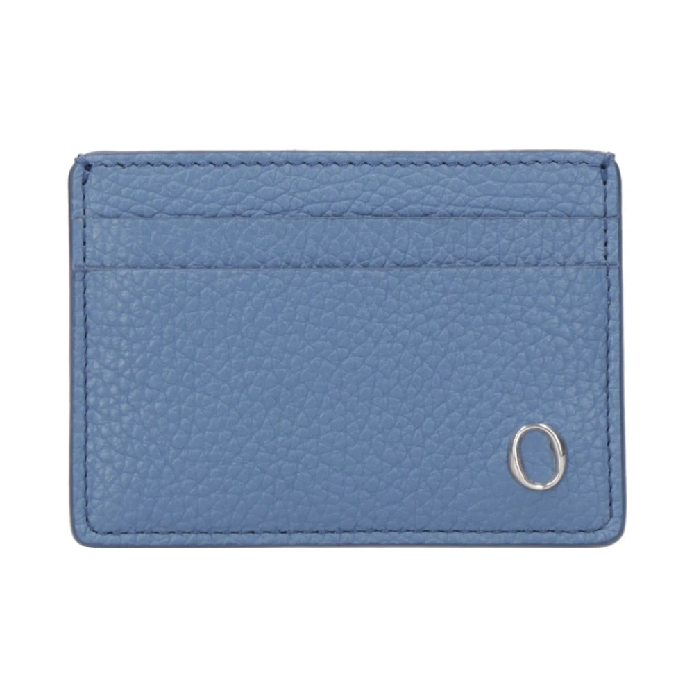 Orciani Nubuck Leren Kaarthouder met Rfid Blue Heren