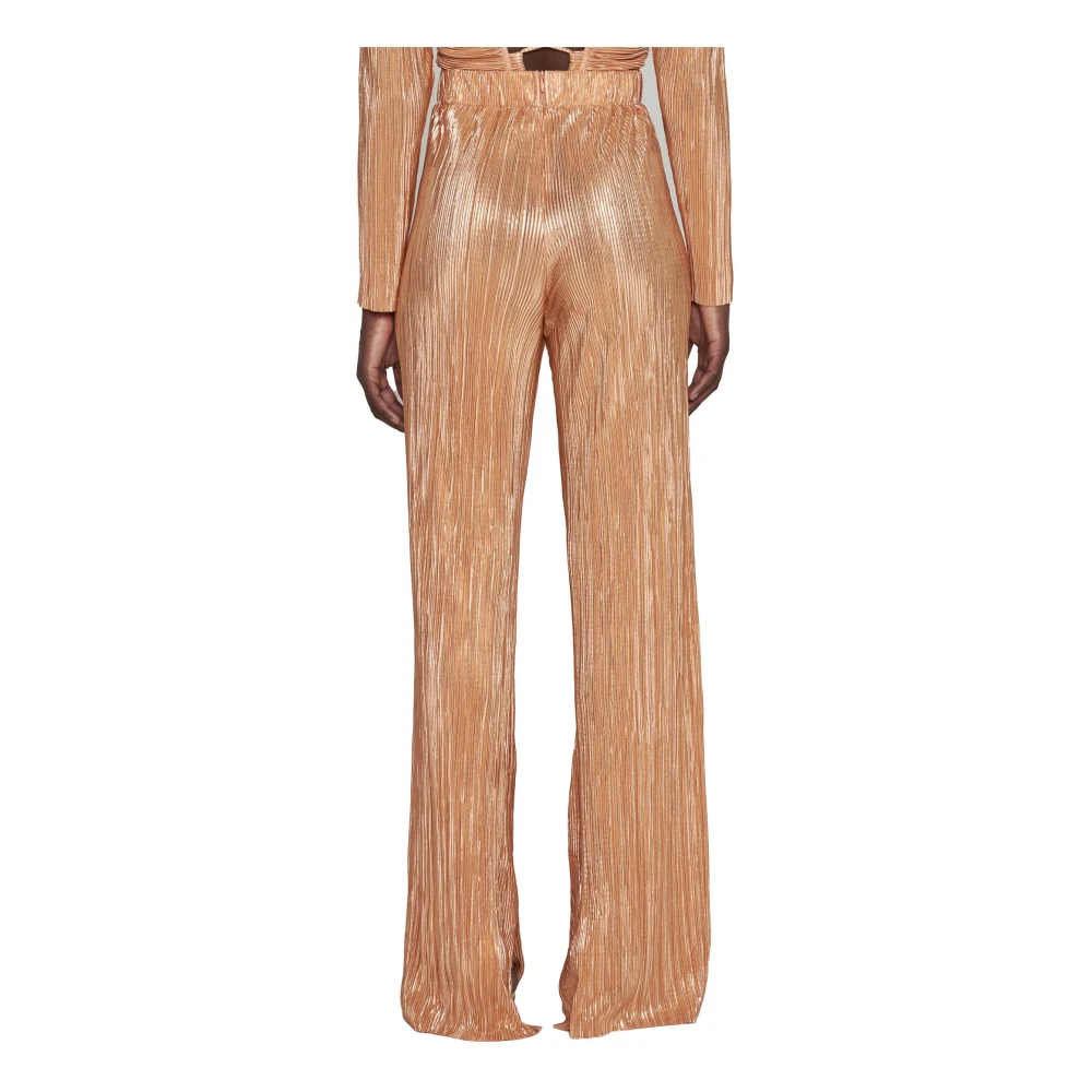 Sabina Musayev Perzik Oranje Plissé Straight-Leg Broek Orange Dames