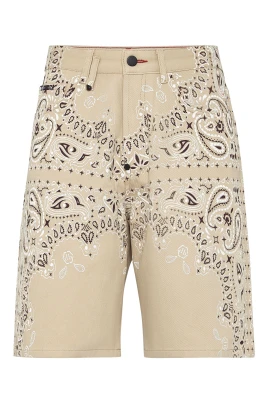Denim Shorts Paisley Bandana