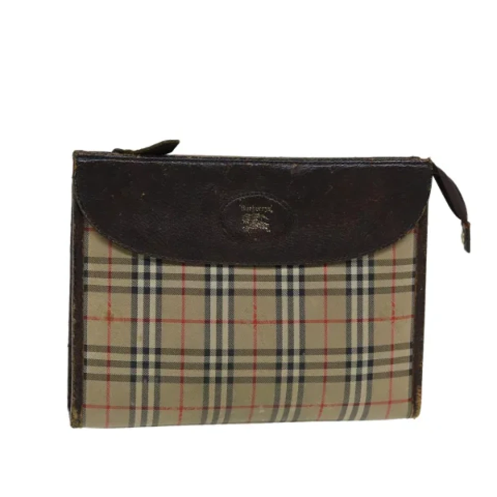 Burberry Vintage Pre-owned Canvas clutches Beige Dames