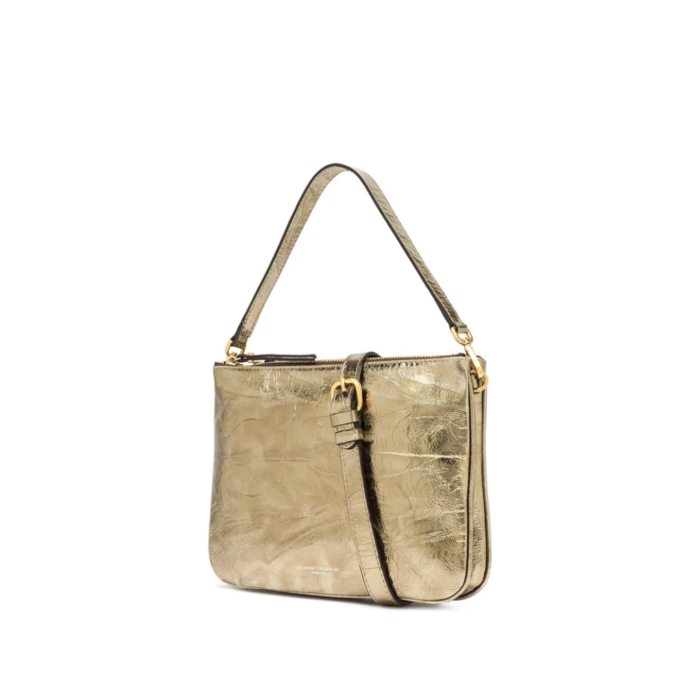 Gianni Chiarini Gelamineerde leren tas met rits Yellow Dames