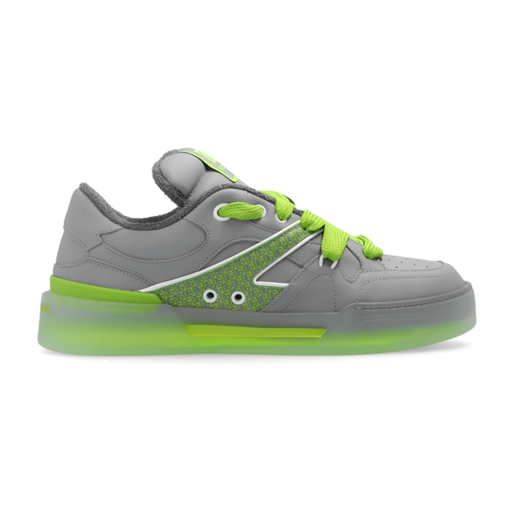 Dolce & Gabbana Men's Gray Sneakers,, ‘New Roma’ Trainers Size 6
