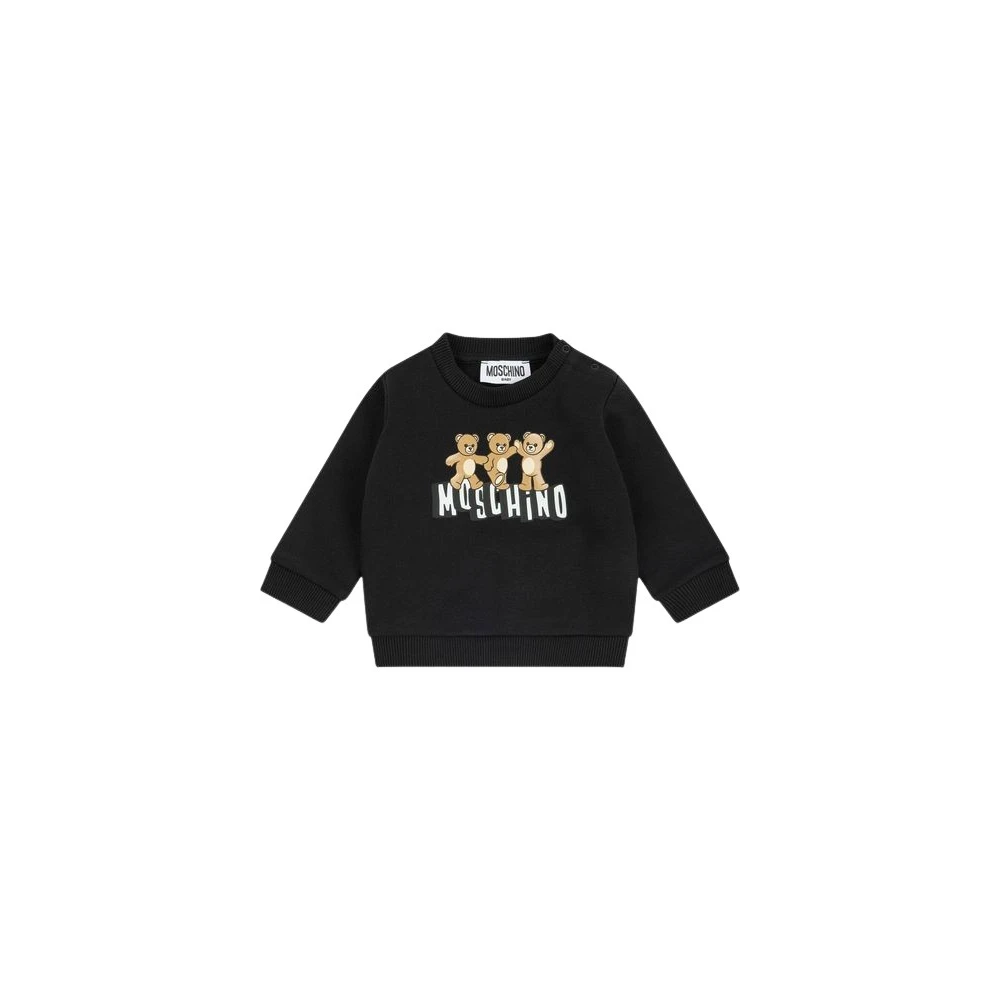 Moschino Black Teddy Bear Cotton Sweatshirt - Unisex - Sweatshirts - 3 M - Sweatshirts & Hoodies