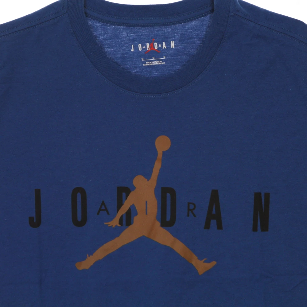 Jordan Air Wordmark Heren T-shirt Blauw Zwart Brons Blue Heren