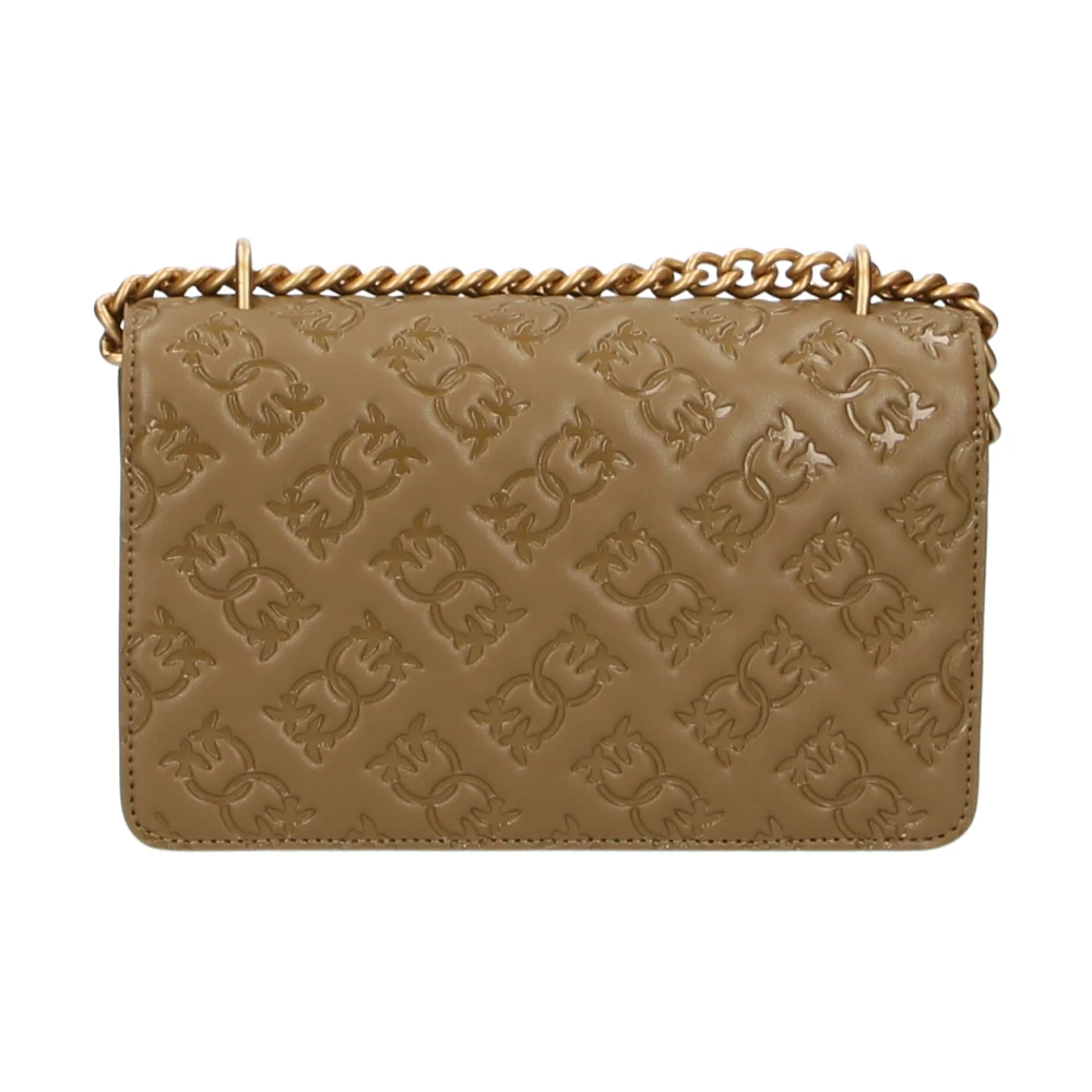 pinko Groene leren tas met Love Birds Green Dames