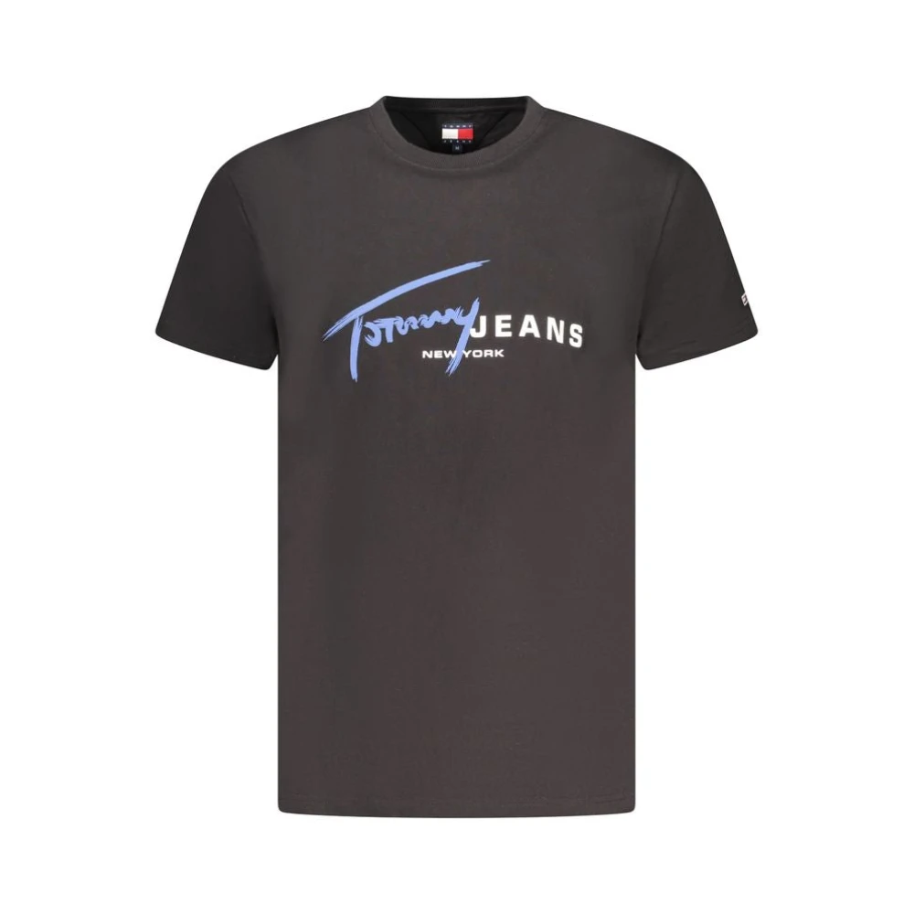 Tommy Hilfiger Men's Black T-Shirts,, Cotton T-Shirt Regenerative Medium