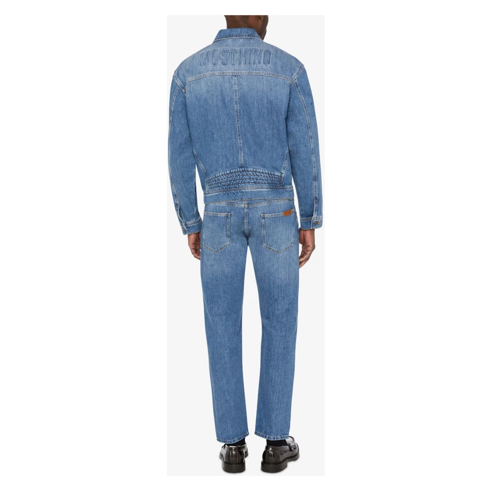 Moschino Blauwe Katoenen Regular Fit Jas Blue Heren