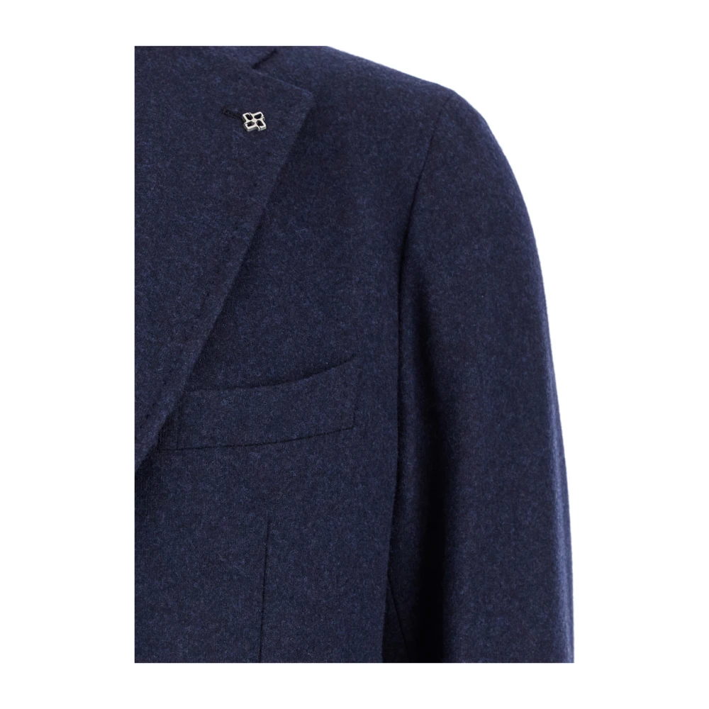 Tagliatore Montecarlo Jersey Melange Jassen Blue Heren