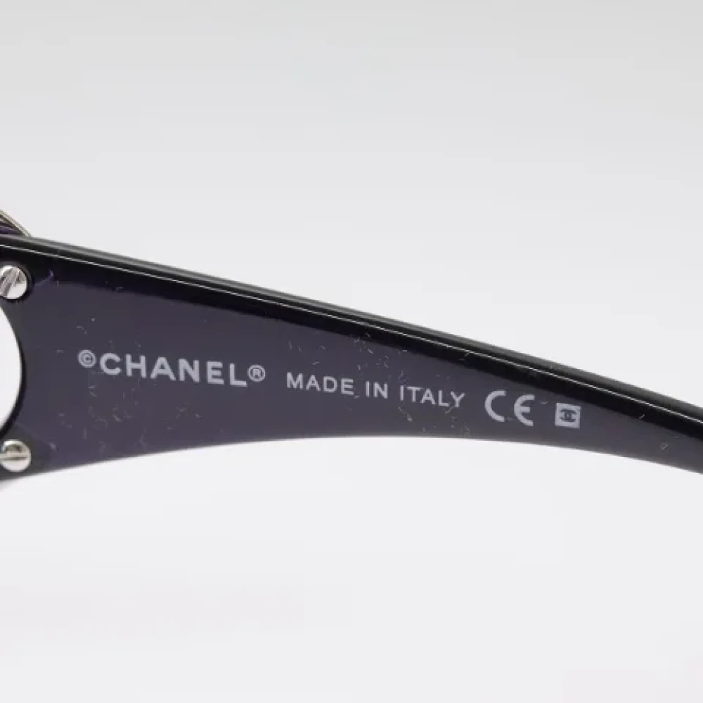 Chanel Vintage Pre-owned Plastic sunglasses Black Dames