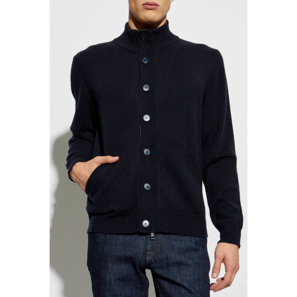 Brioni Vest met opstaande kraag Blue Heren