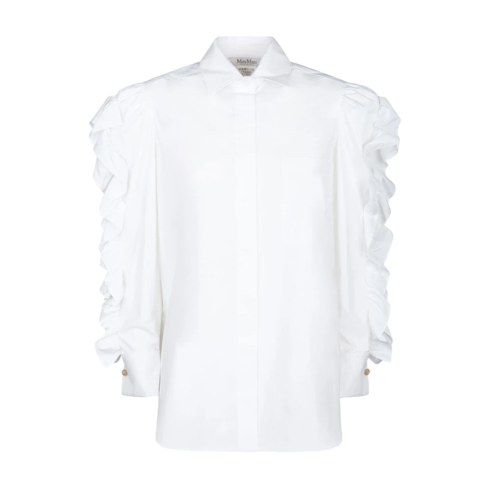 Max Mara Witte Oversized Shirt met Pofmouwen White Dames