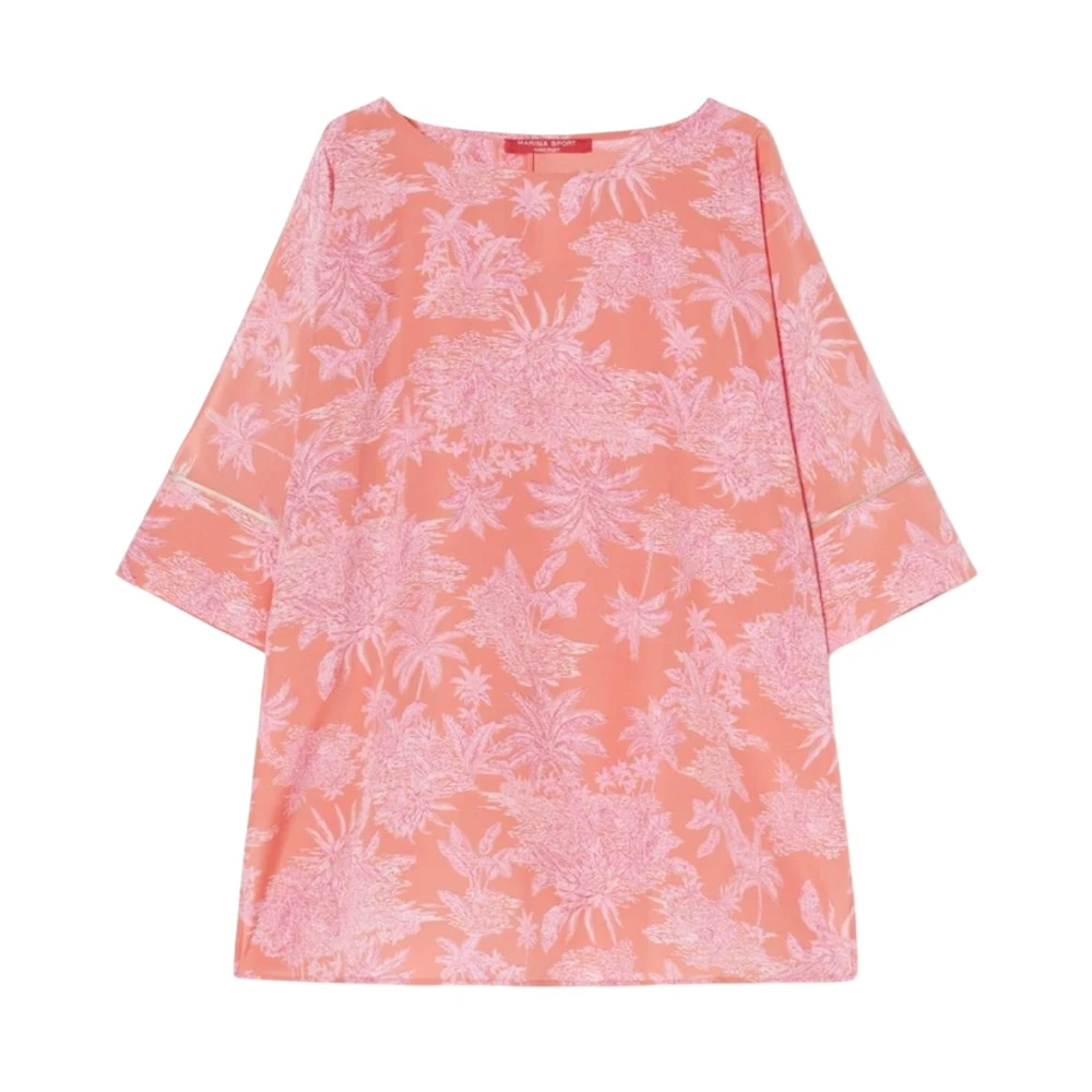 Marina Rinaldi Roze Blouse met Zijsplitten Orange Dames