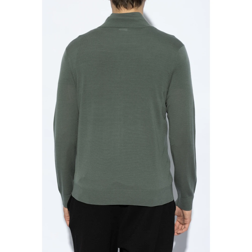 Paul Smith Cardigan met opstaande kraag Green Heren