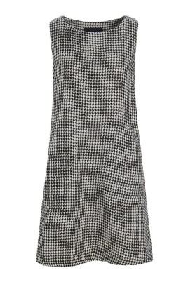 robe-sans-manches-pepita-noir-ivoire