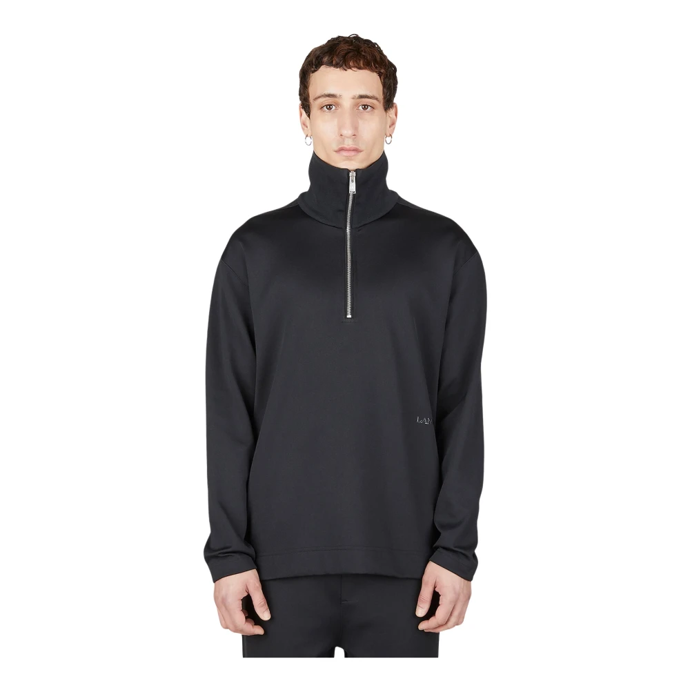 Lanvin Black Polo Sweatshirt - Male - Sweatshirts - S - Sweatshirts & Hoodies