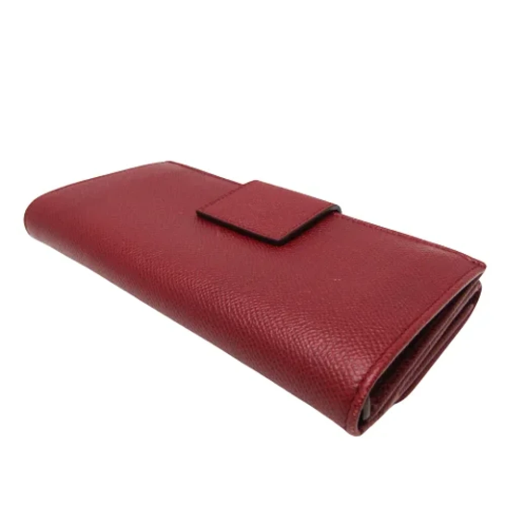 Bvlgari Vintage Pre-owned Leather wallets Red Dames