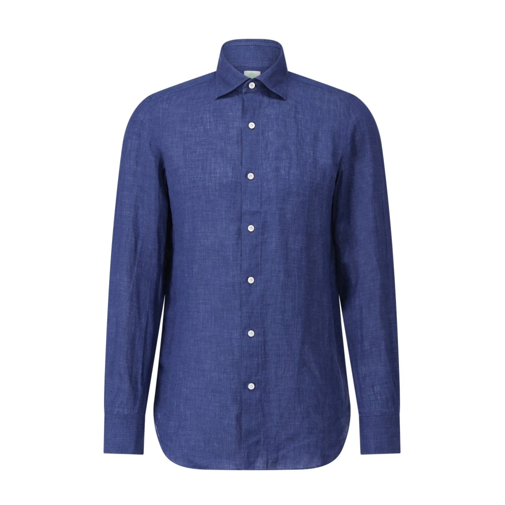 Finamore Lichtgewicht Shirt Luigi Tokyo Blue Heren