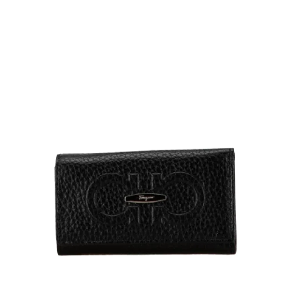Salvatore Ferragamo Pre-owned Leather key-holders Black Dames