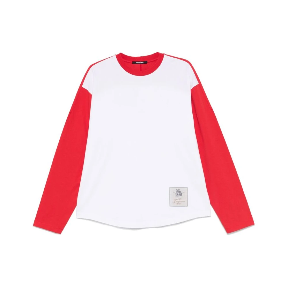 Jacquemus Witte Crew Neck Longsleeve T-shirt White Heren