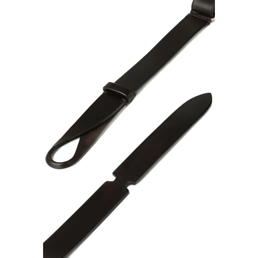 Orciani Blauwe leren riem met schuifring Blue Heren