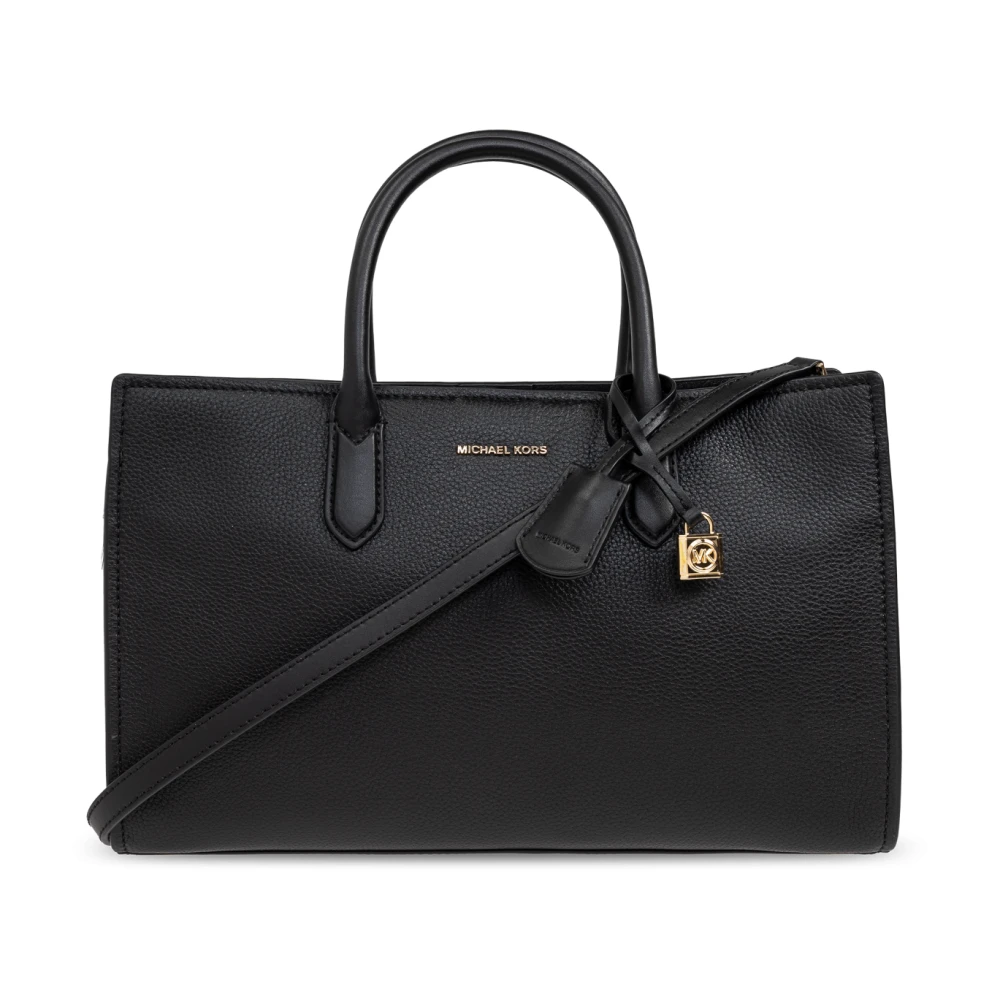 Michael Kors Scarlett Medium Leather Satchel Black Dames