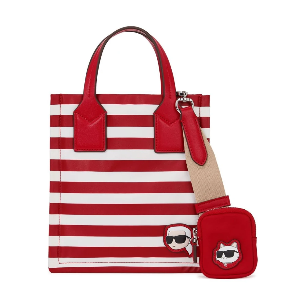 Karl Lagerfeld Ikon Nylon Square Tote Red Dames