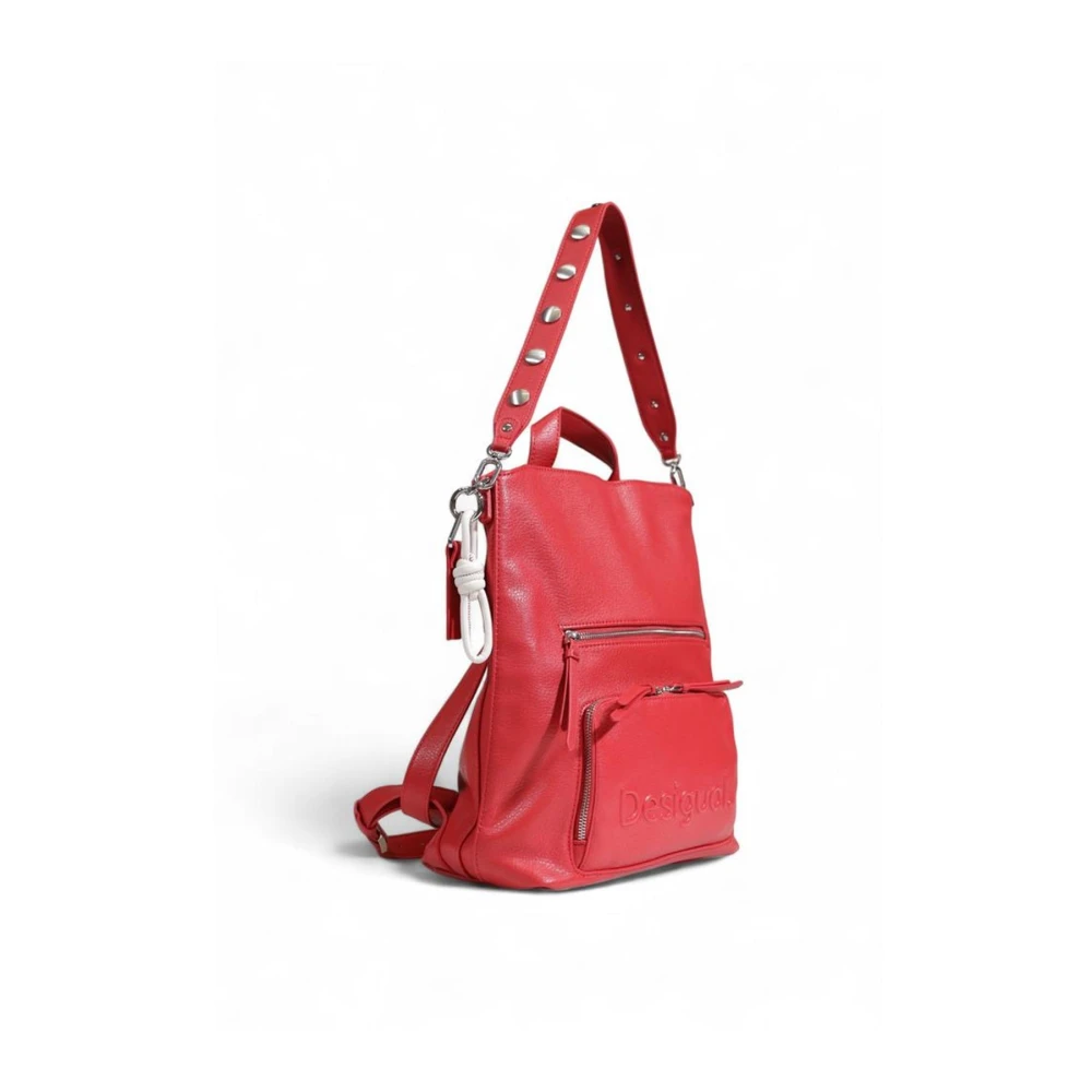 Desigual Rode polyurethaan rugzak met strak ontwerp Red Dames