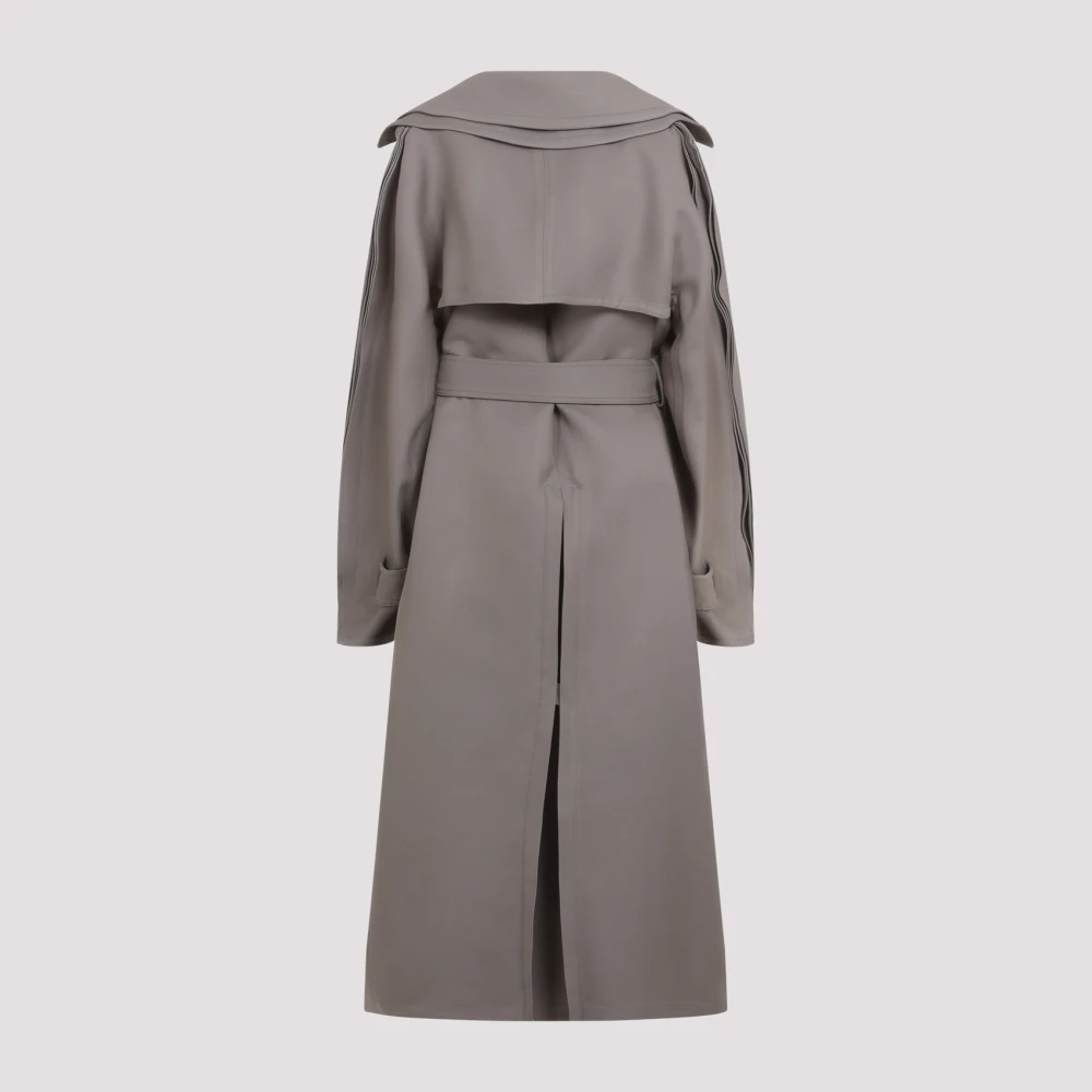 Alaïa Elegant Nude Neutrals Coat Gray Dames