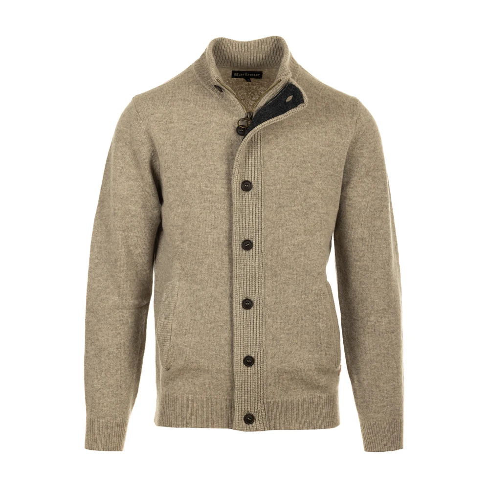 Barbour Essential Patch Zip Sweaters Beige Heren