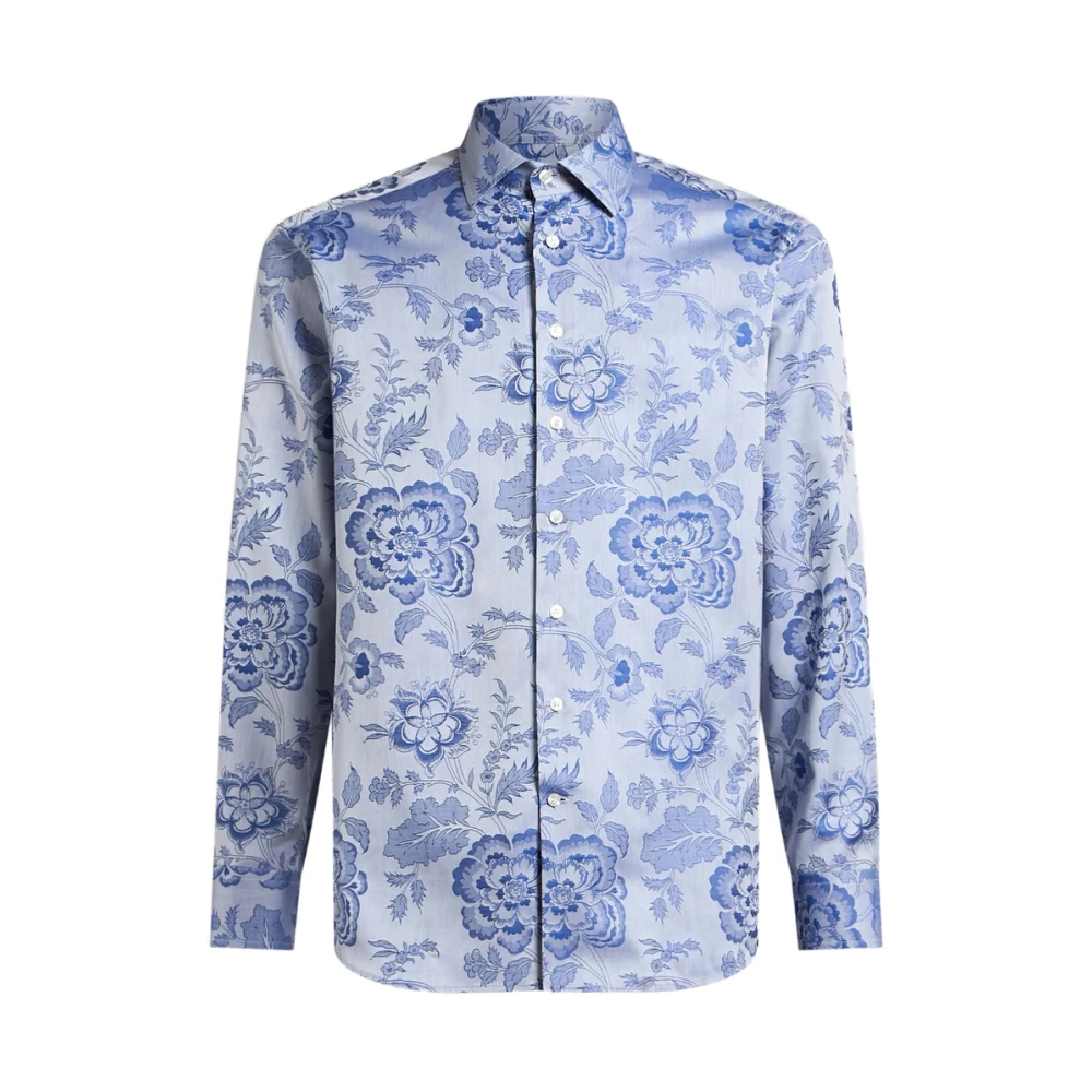 ETRO Navy Blue Button-Up Overhemd Blue Heren