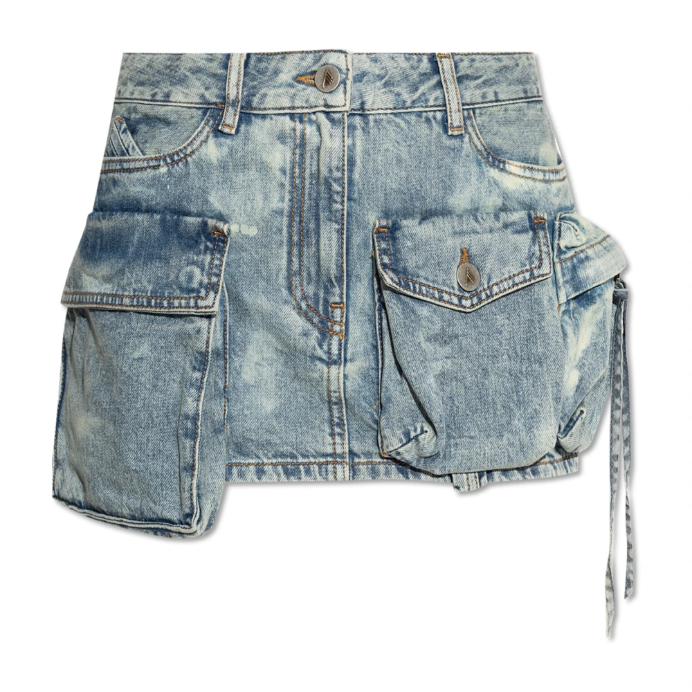 The Attico Korte spijkerrok in cargo stijl Blue Dames