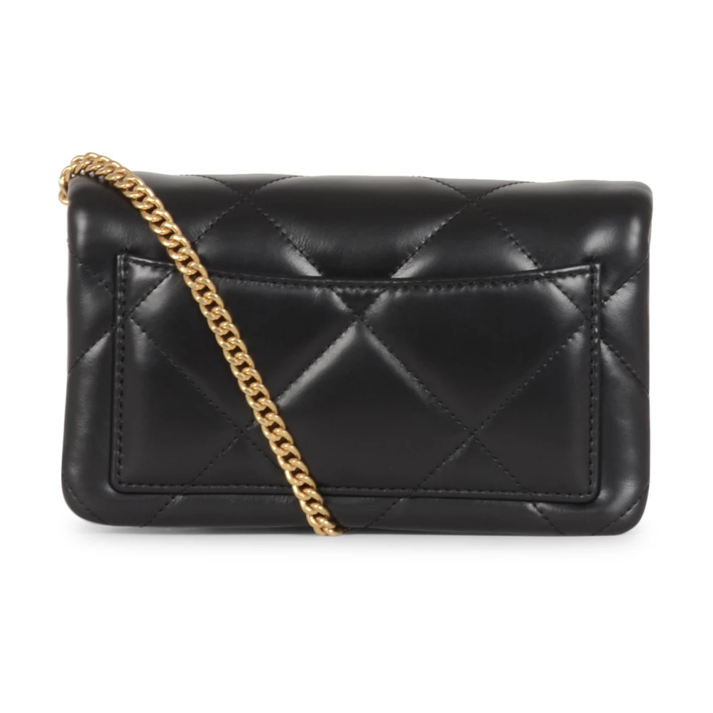 TORY BURCH Zwarte Diamond Quilt Chain Portemonnee Black Dames