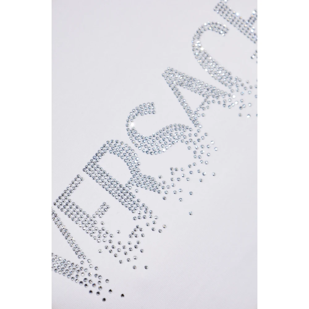Versace T-shirt met glinsterende pailletten White Dames