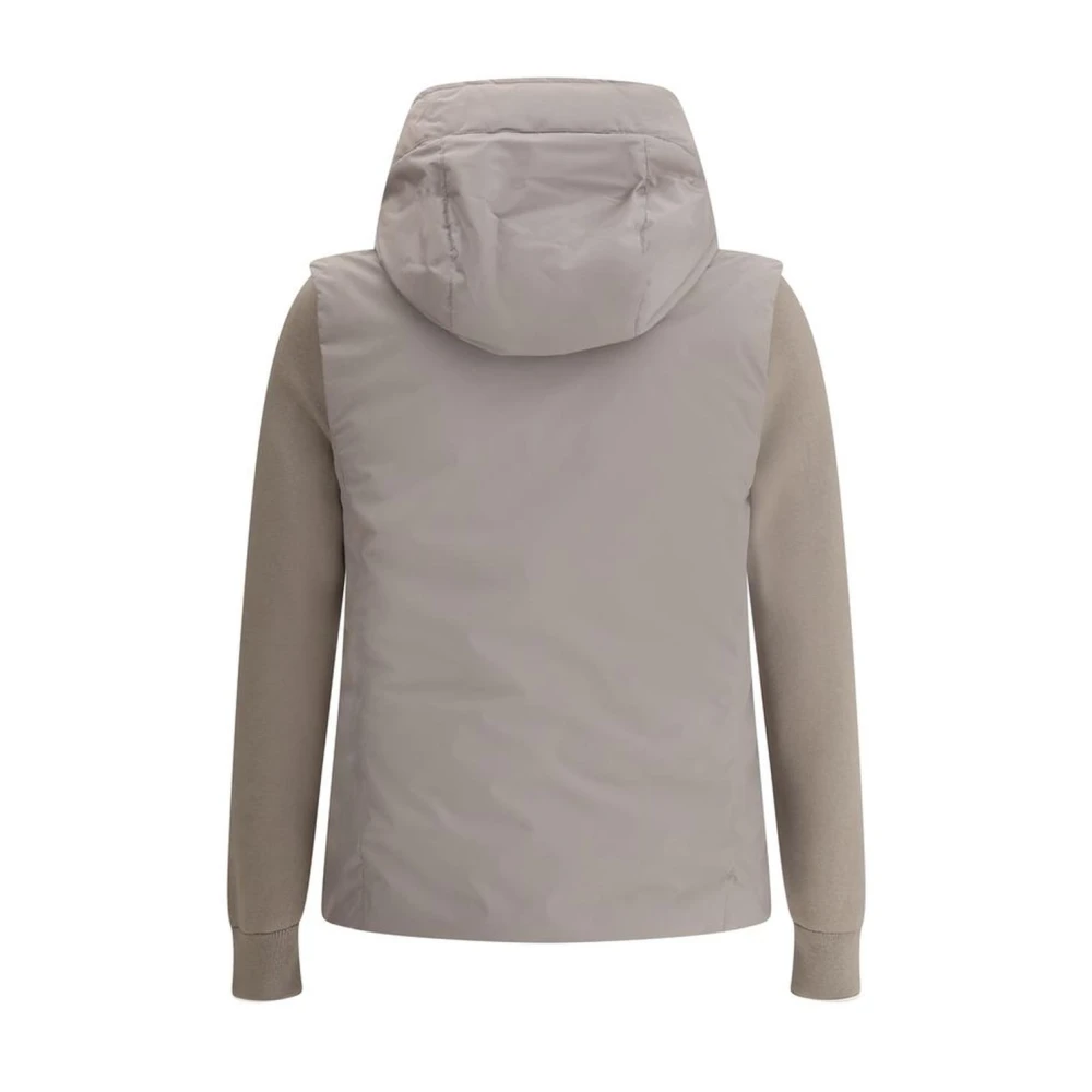 Moorer Gewatteerd jack met afneembare capuchon Beige Heren