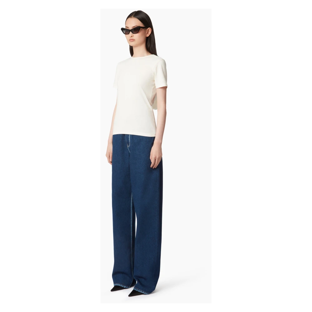 Nina Ricci T-Shirt MET Plunge Draped White Dames