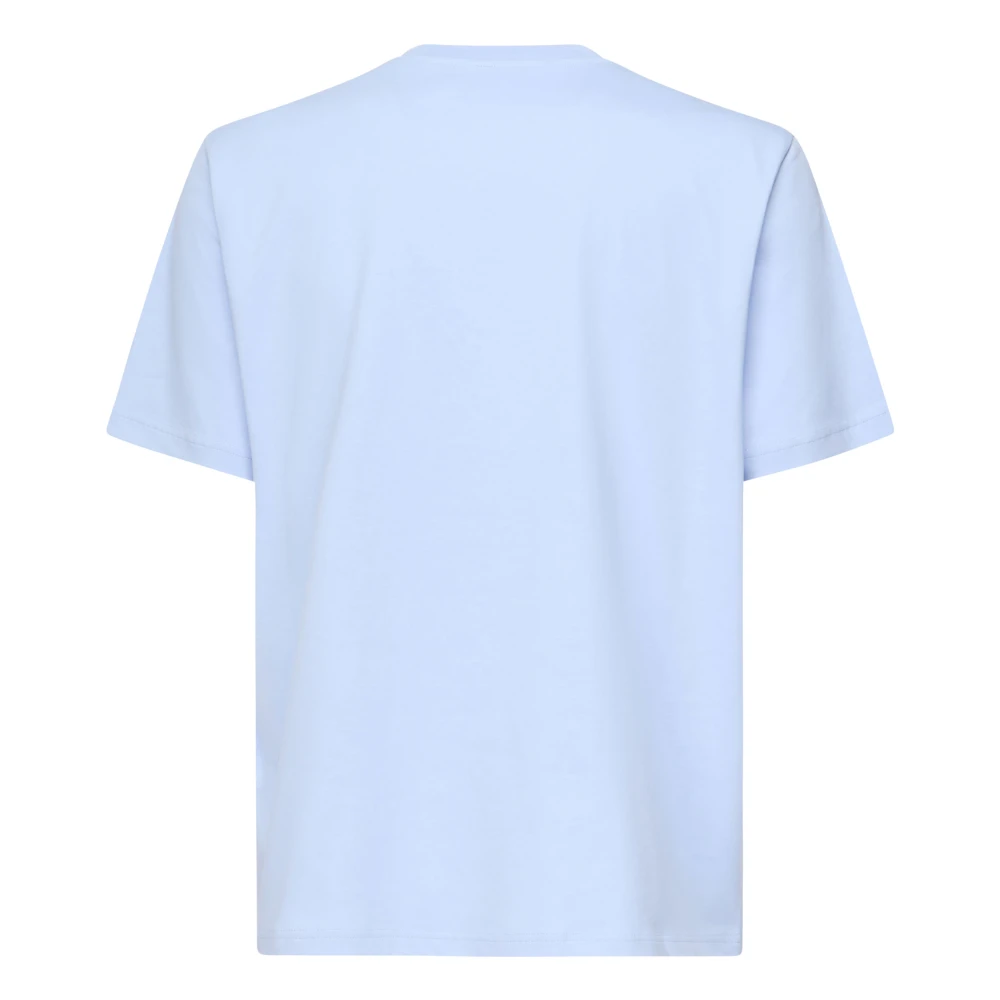 Moncler Blauwe Katoenen T-shirts en Polos Blue Heren