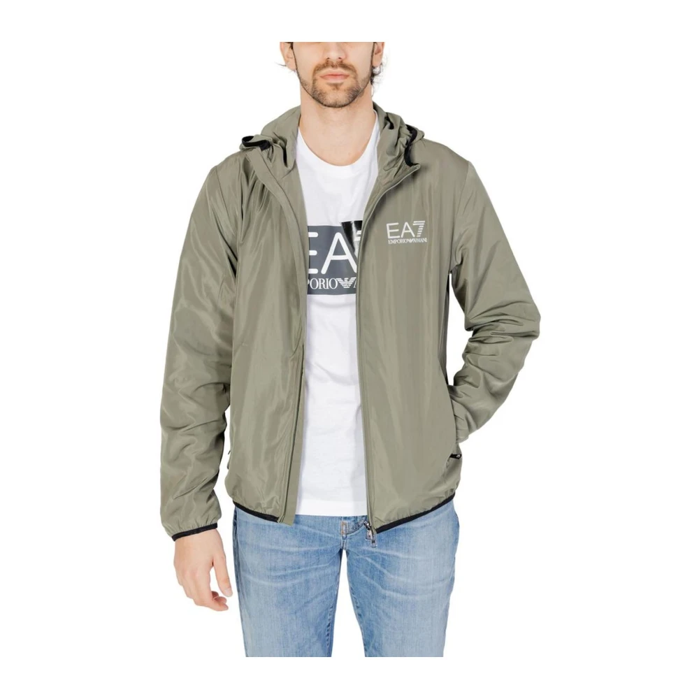Emporio Armani EA7 Lichtgewicht Polyester Herenjas Lente Zomer Collectie Green Heren