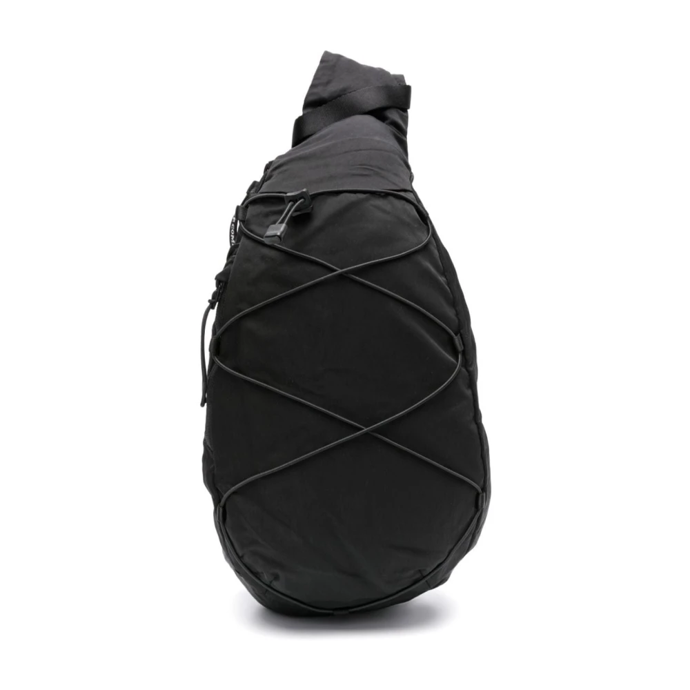 C.P. Company Zwarte Nylon Schoudertas met Verstelbare Banden Black Heren