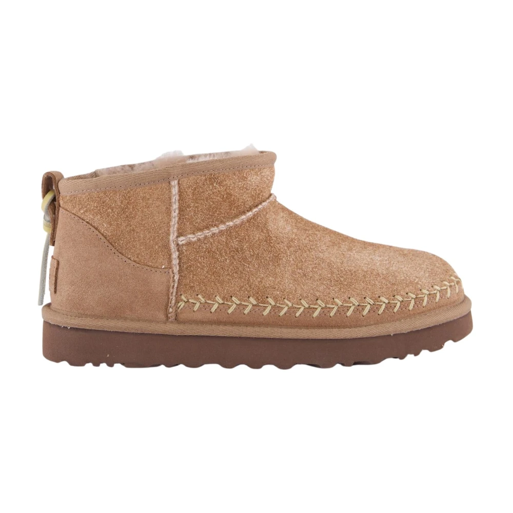 Ugg Beige Winter Boots, Female, 5 Uk, Ultra Mini Biarritz Rocky Oak Boots