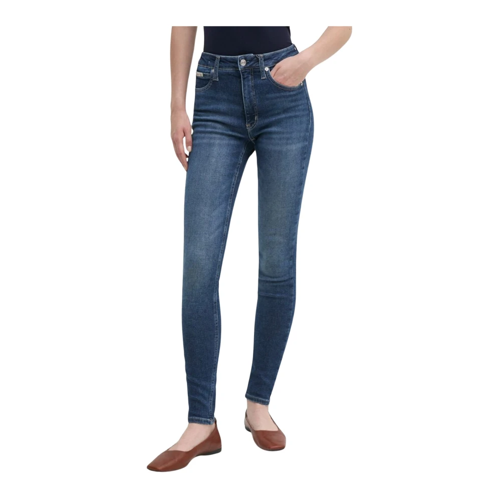 Calvin Klein Jeans High Rise Skinny Jeans in Denim Blue Dames